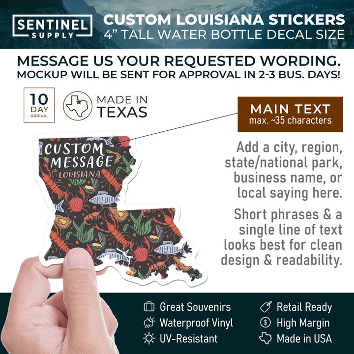 Sentinel Supply - Wholesale Sticker - Custom Louisiana Sticker - Southern Name Drop Decal1