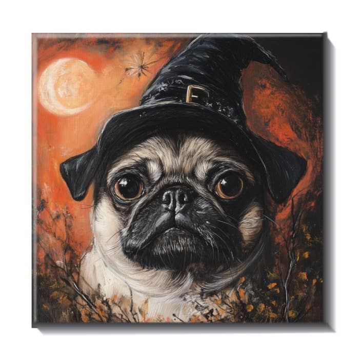 Witchy Pug Ceramic Tile for wholesale by Pug Life