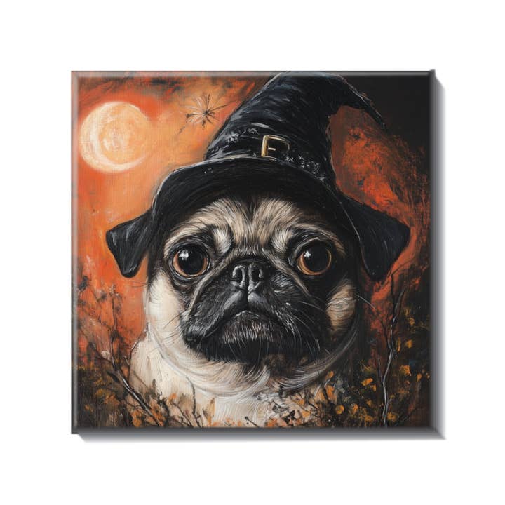Witchy Pug Ceramic Tile for wholesale by Pug Life
