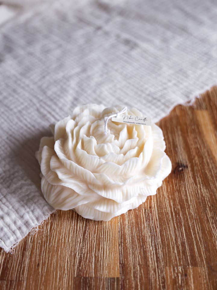 Large peony - handmade for wholesale by Niki Candle