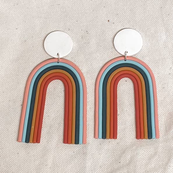 Rainbow ørering for engroshandel hos Pierced Clay Co.
