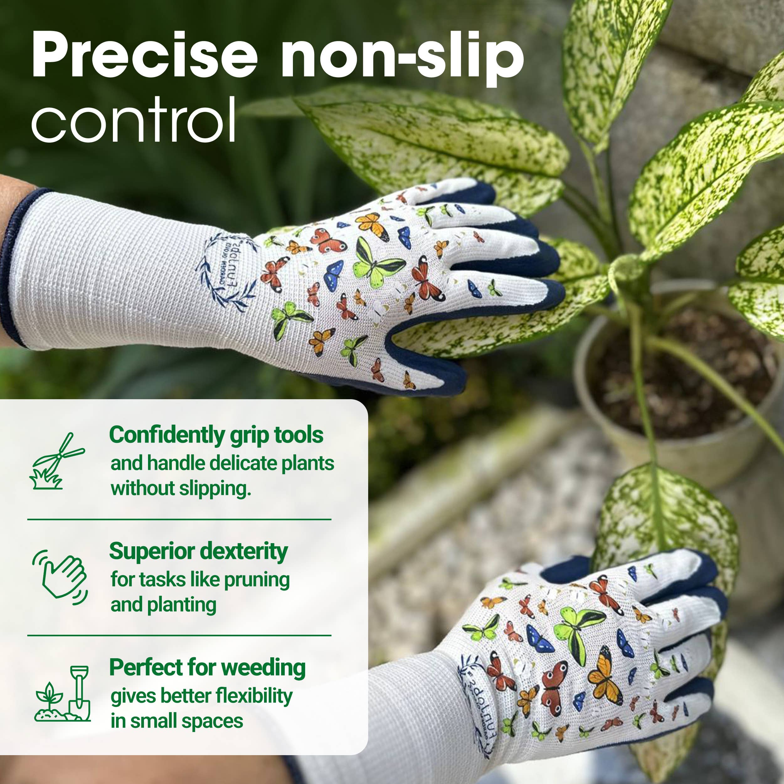 FunJobs Garden Gloves - Wholesale Garden Gloves - FunJobs Long Butterfly Gardening Gloves1