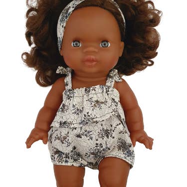 Black Navy Flower Strappy Jumpsuit for wholesale by Maman Poule et Papa Coq