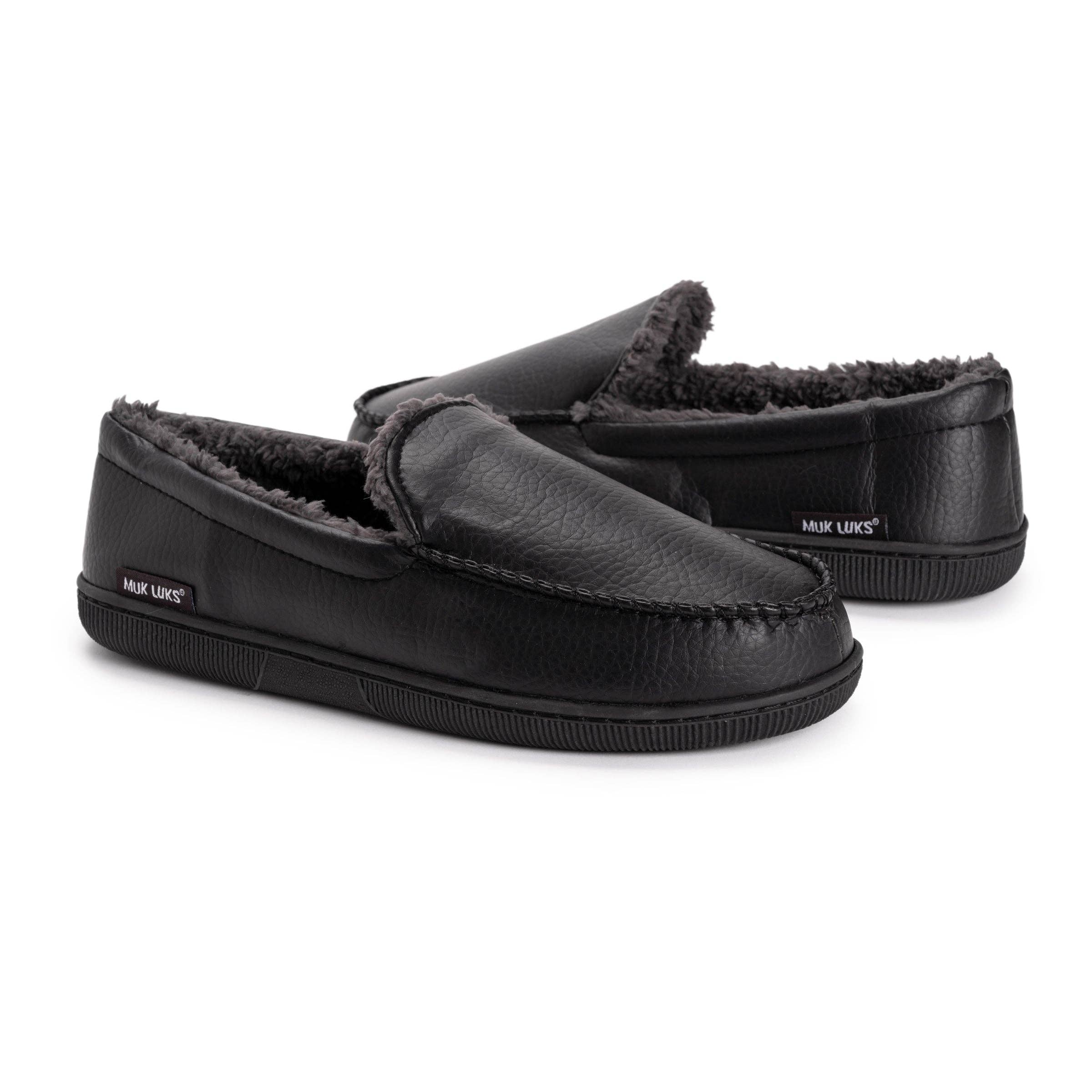 Black Muk Luks Men's Moccasin Slippers for wholesale on Faire1