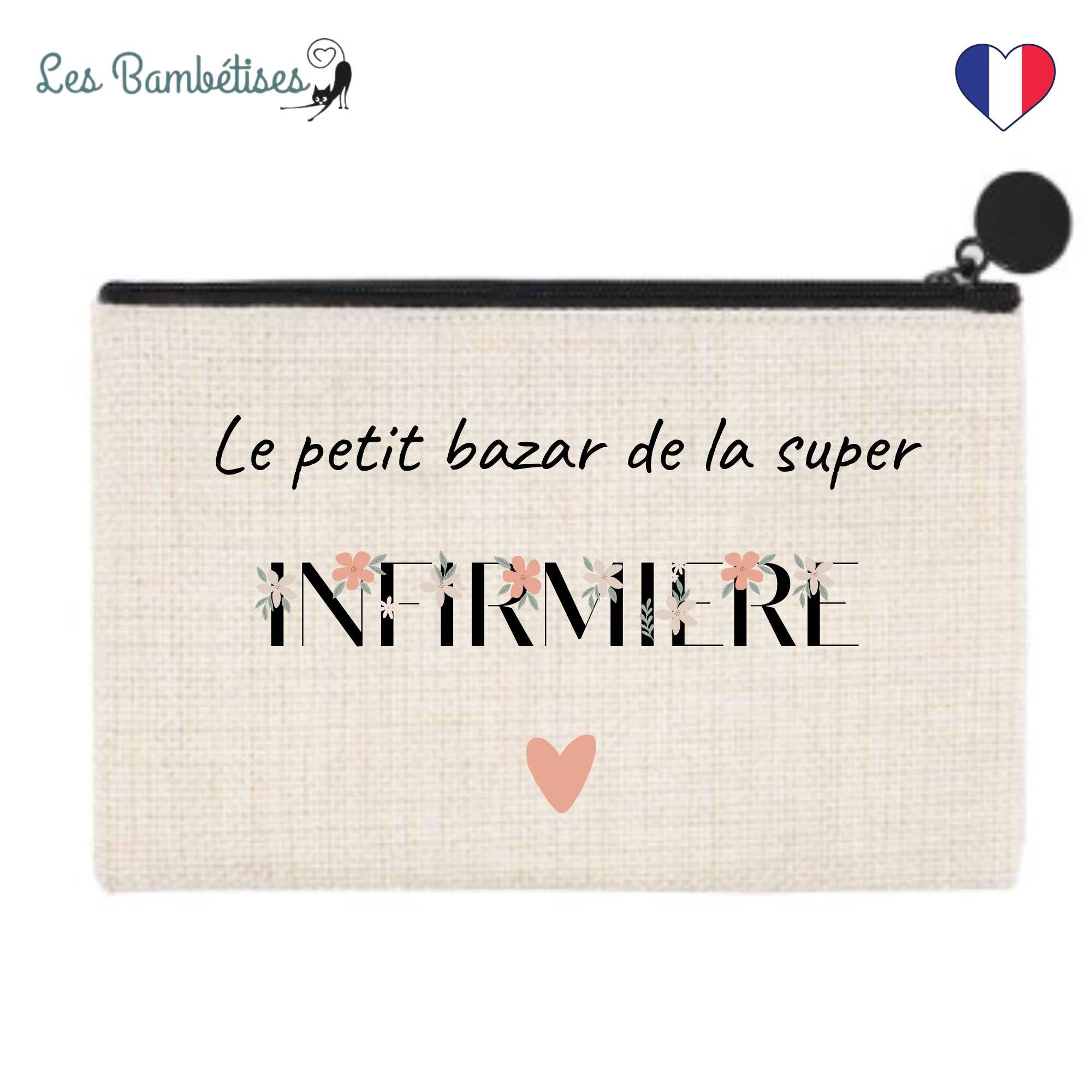 les bambetises - Vente Pochette – femme - Pochette Infirmière Fleurs Boho0