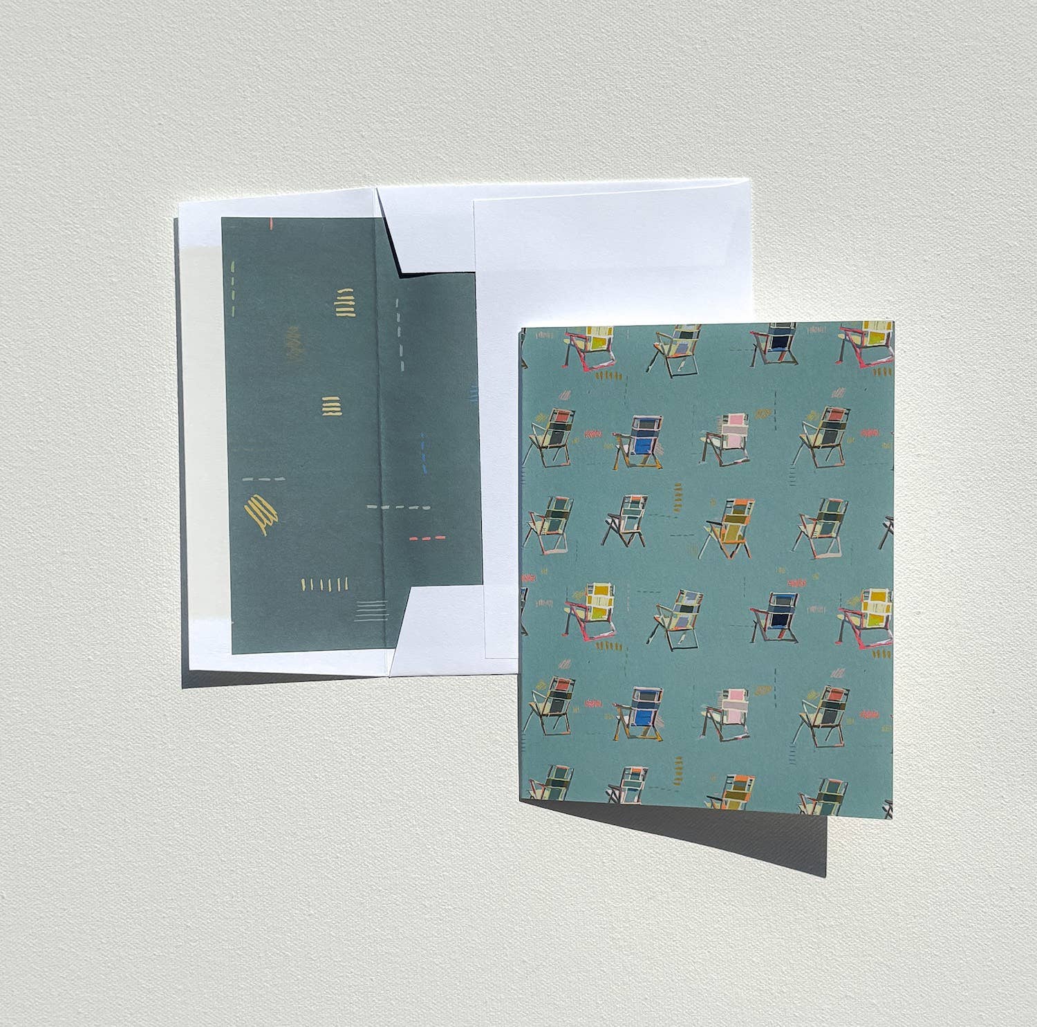 Kristin Cronic Studio - Wholesale Stationery/Notecard Set - Set of Eight "Happy Place"  Greeting Cards | Teal Color5