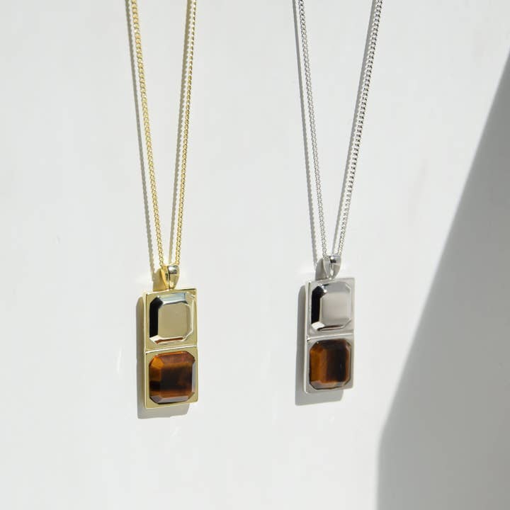 ROCK & STEEL - Wholesale Pendant/Charm Necklace - Kette HORUS TIGERAUGE | 925 SILBER4