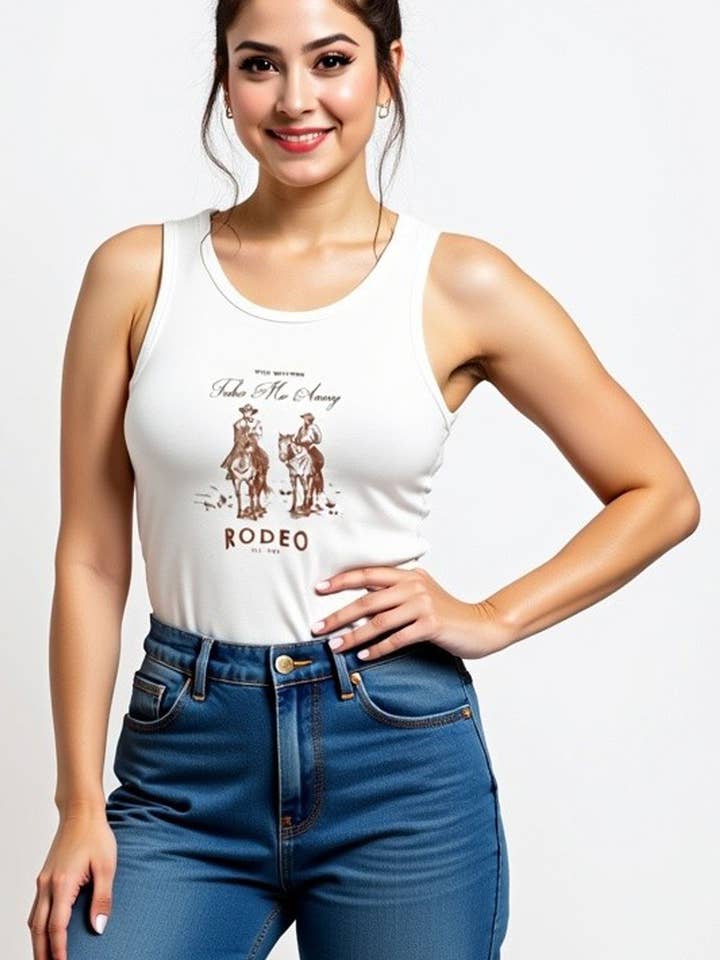 Rodeo Cowboy Logo Heavy Ribbed Tank-RT8483-7 for wholesale by CHERIE