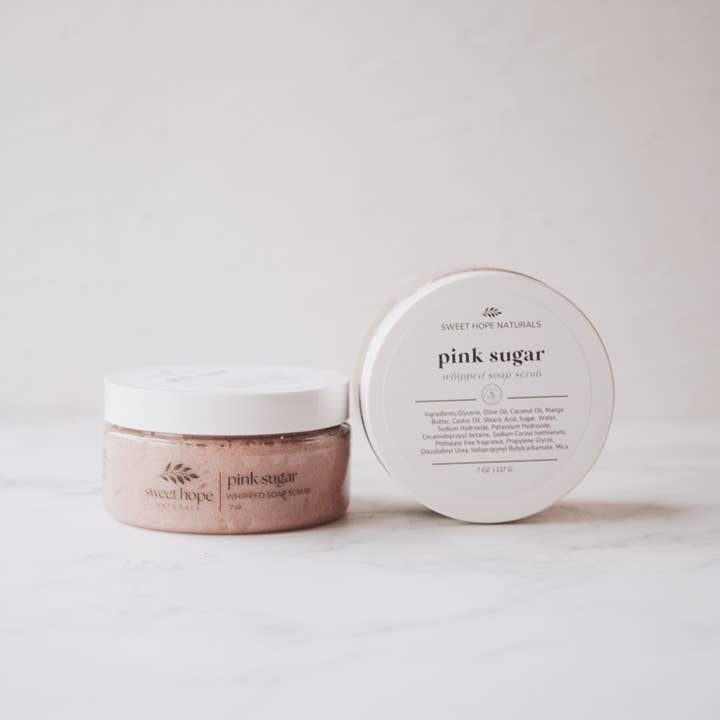 Pink Sugar Soap Scrub for wholesale by Sweet Hope Naturals