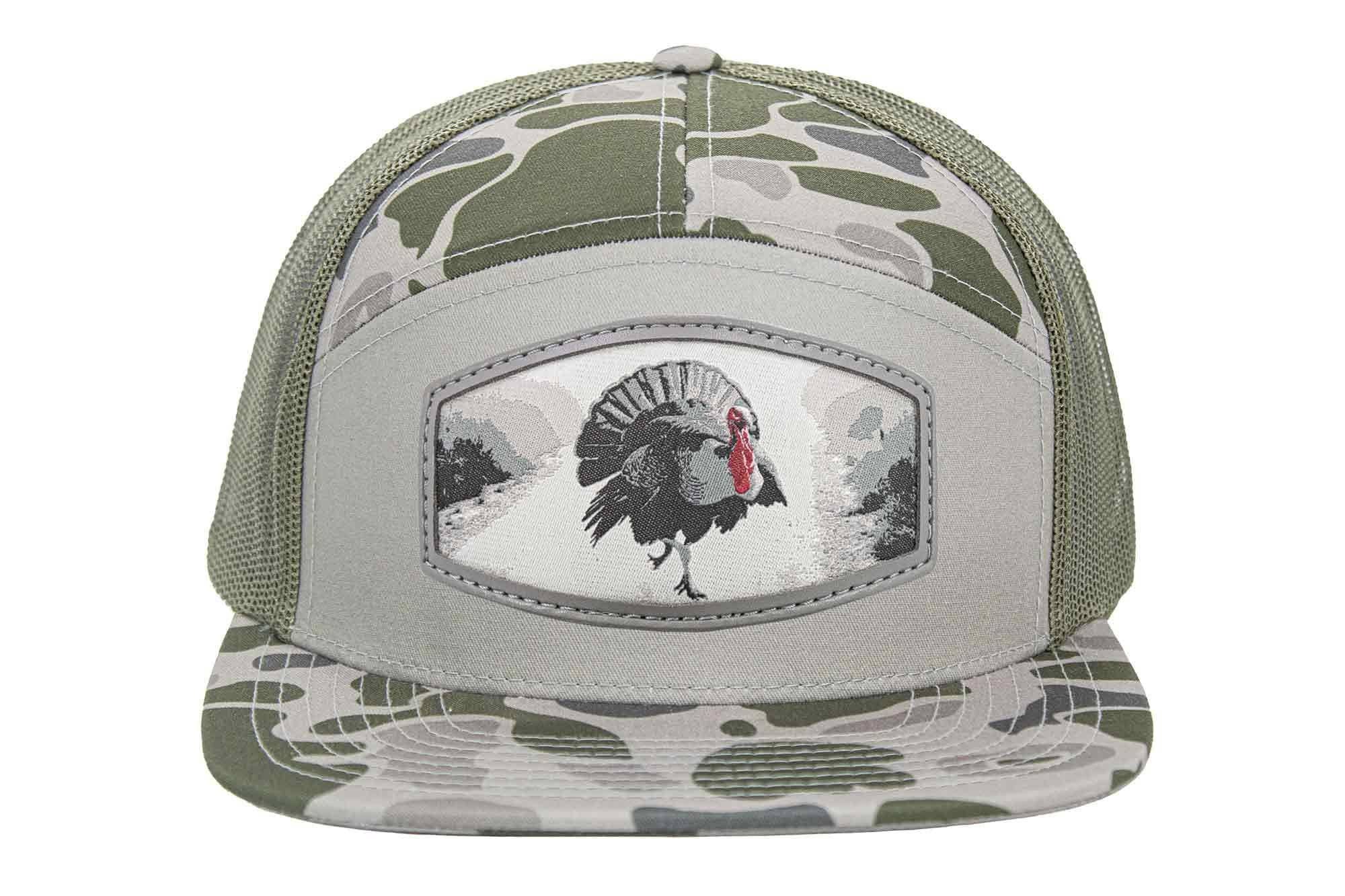 Turkey Woven Patch Old School Camo Hat. for wholesale on Faire