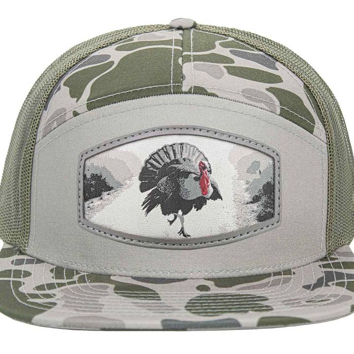 Turkey Woven Patch Old School Camo Hat. for wholesale on Faire0