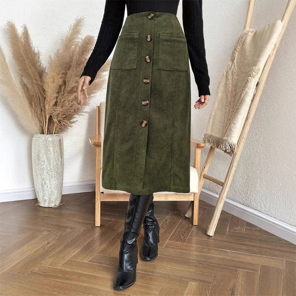 Utility Midi Skirt Women Military Green N5A299 for wholesale on Faire0
