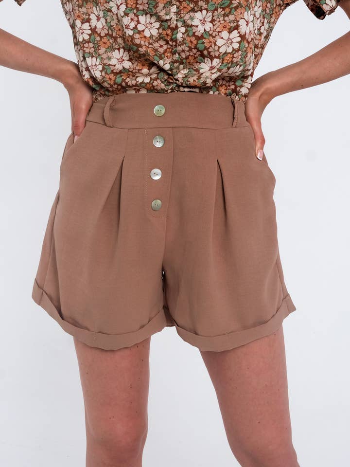 Atena Brown Shorts for wholesale by SOHUMAN