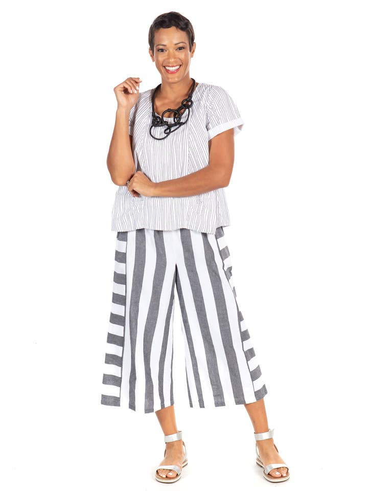 CV117 Pantalon Pauline en Rayure Gordon* pour la vente par Tulip Clothing