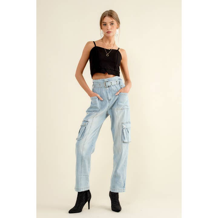 HÖGHÖJDA RAKA BEN CARGO JEANS för wholesale av Apolline