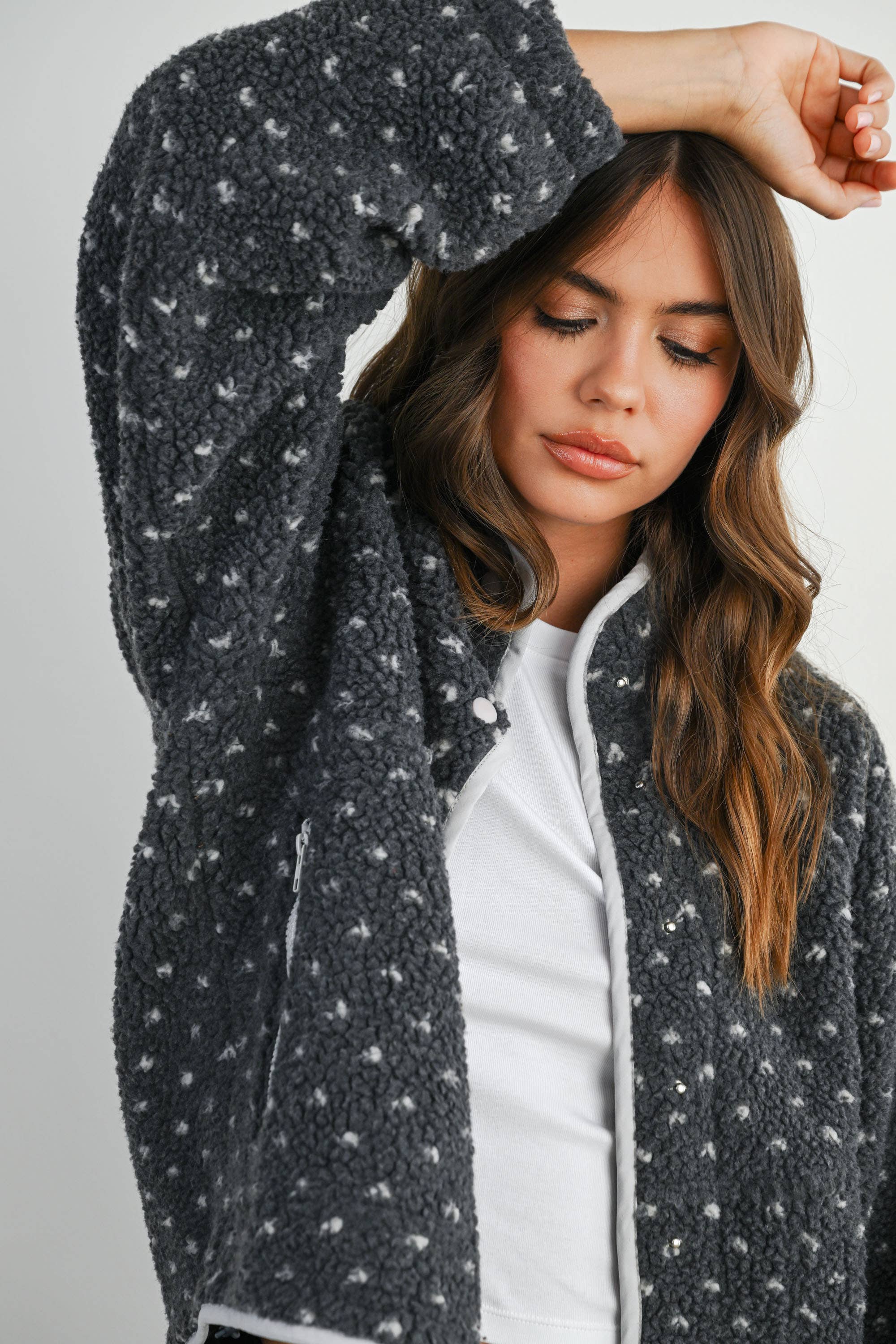 BUTTERMELON - Wholesale Jacket - Women's - High Pile Fleece Puffer Jacket - BMJ783135