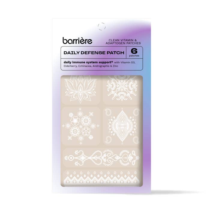 barriere - Wholesale Oral Supplement/Vitamin - Daily Defense Vitamin Patch 6pk - white mosaic print