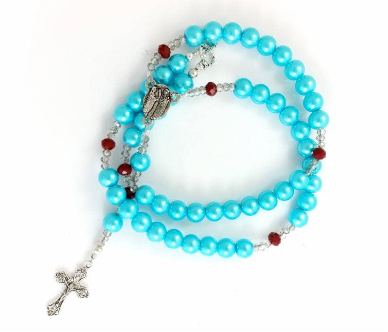 Costello International - Vente Collier de prière en perles - Chapelet en perles de culture en cristal Swarovski et perles en argent