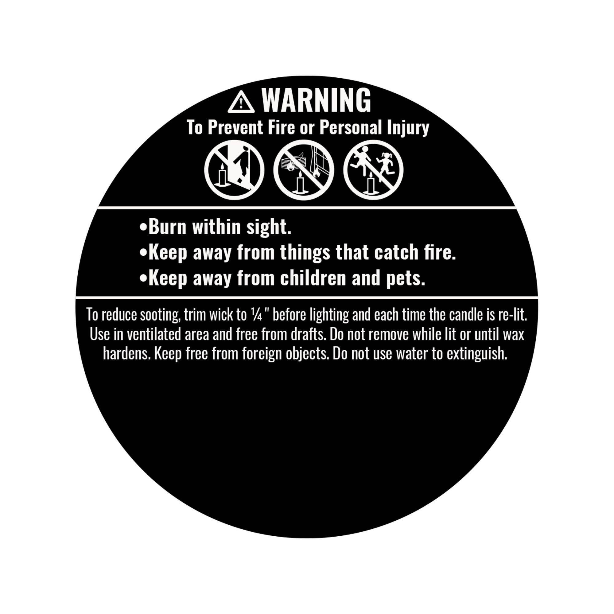 General Wax - Candle Making Supplies - Wholesale Craft Supplies - 100-PK Candle Warning Labels | Candle Making Supplies1