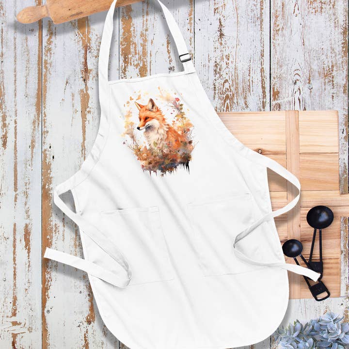 Red Fox Animal Hunting Kitchen Cotton Apron for wholesale by Avery Lane Gifts
