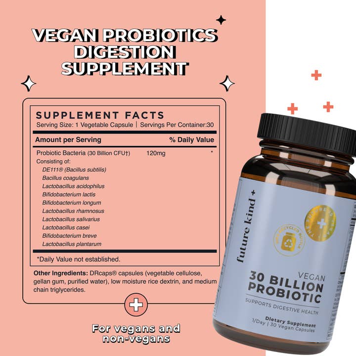 Future Kind - Wholesale Oral Supplement/Vitamin - Vegan Probiotics Digestion Supplement (30 Billion CFUs)1