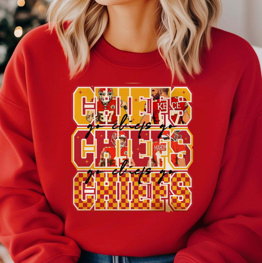 Kiki's Boutique – Engroshandel Grafisk Sweatshirt - Dame – Go Chiefs Go Kansas City T-shirt eller Sweatshirt3