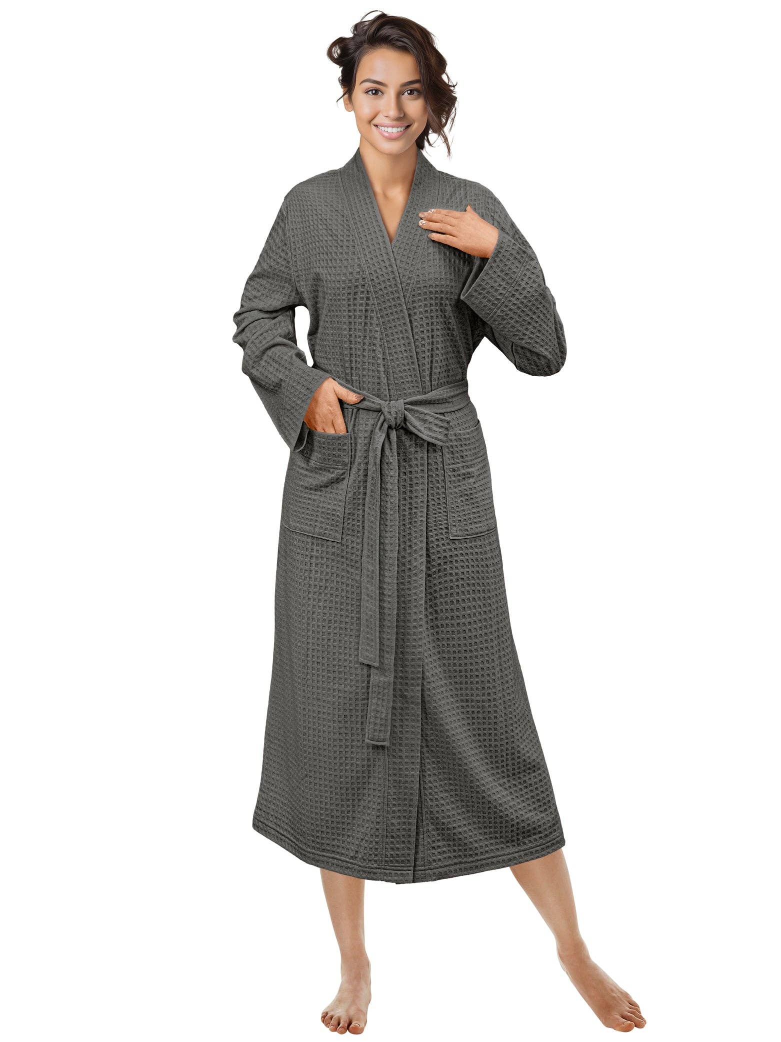 Pavilia - Wholesale Robe - Women's - Women's Waffle Texture Knit Robe33
