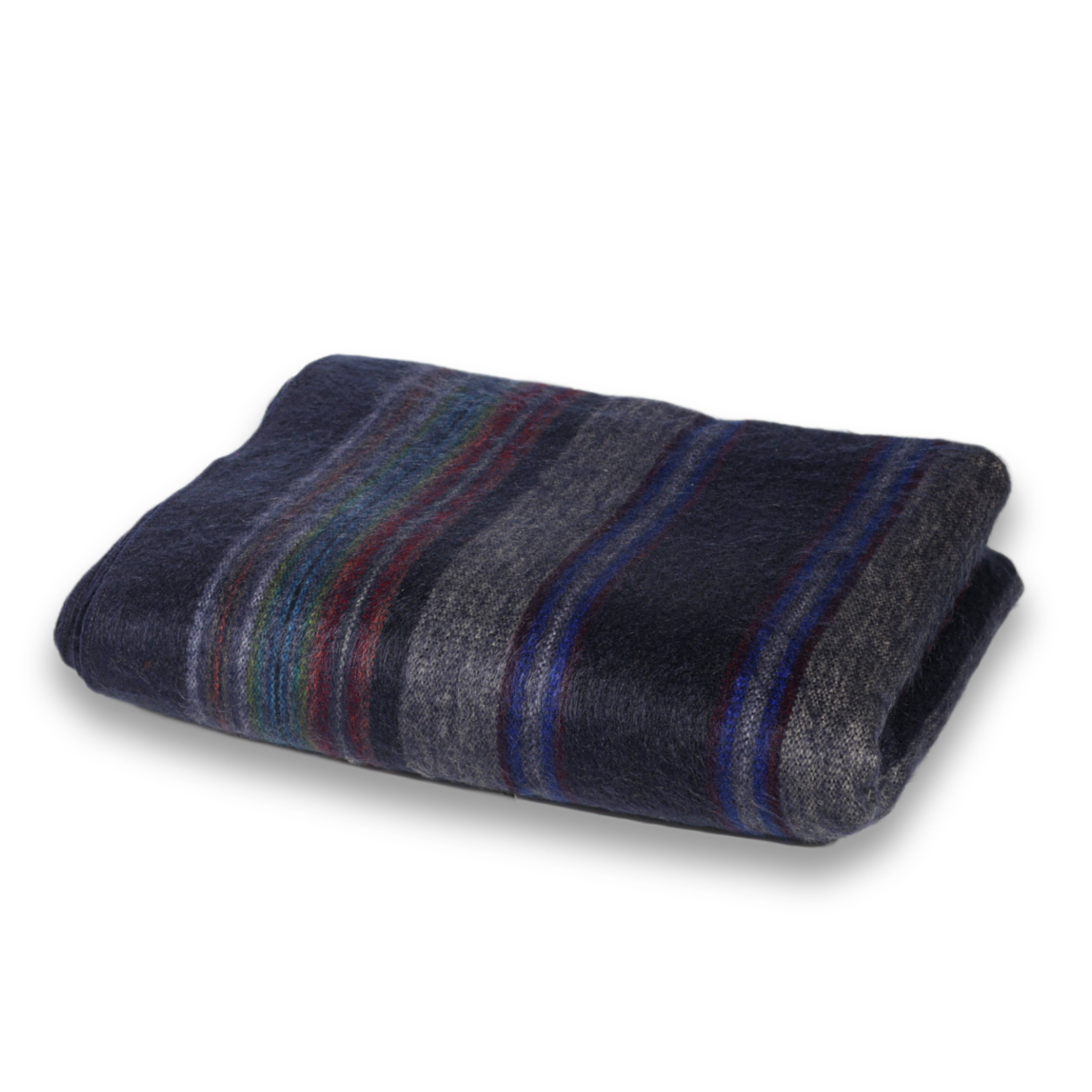 LATITUDE ZERO GOODS - Wholesale Throw Blanket - San Jose - Dark Blue Alpaca Throw Blanket1