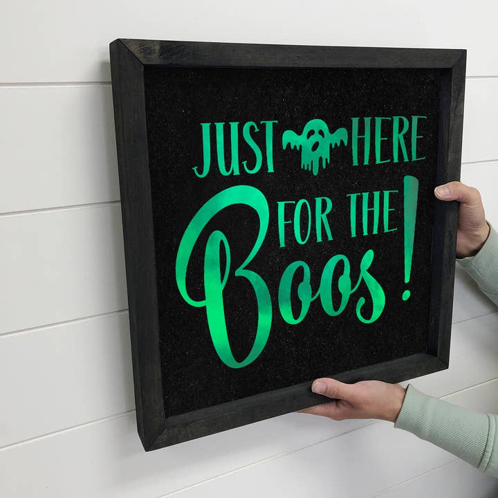 Hangout Home - Venta al por mayor Letreros - Just Here for the Boos - Arte de pared con palabras de Halloween2