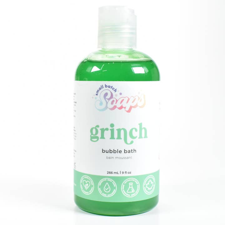 Grinch Bubble Bath for wholesale by Small Batch Soaps