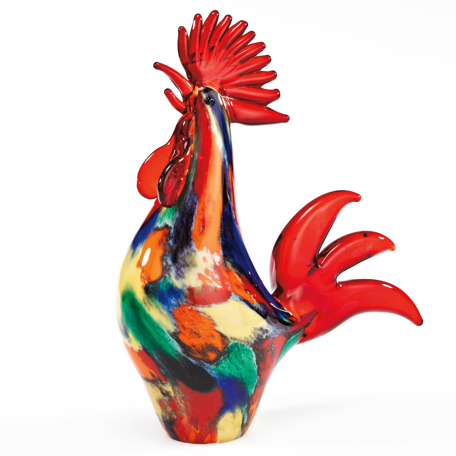 Badash - Wholesale Decorative Plate/Dish/Bowl - Colorful Murano Style Artistic Glass 11" Rooster2