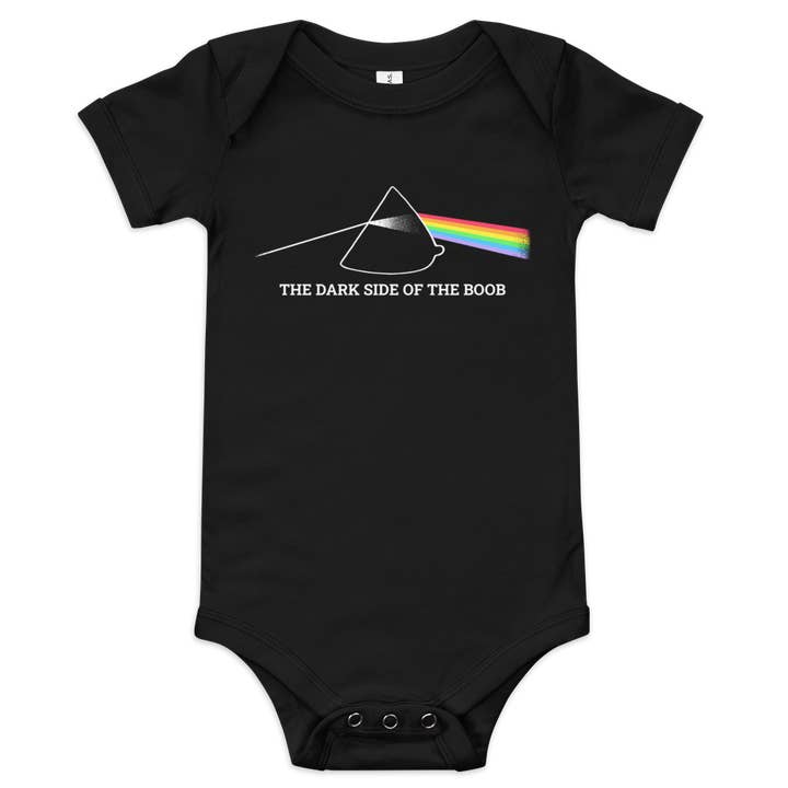 THE DARK SIDE OF THE BOOB Baby Bodysuit for wholesale by Little Groupies