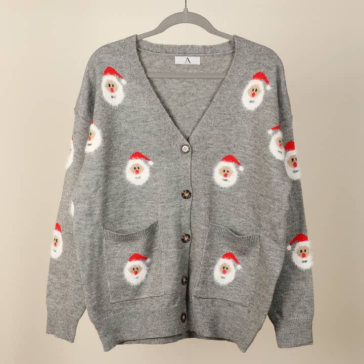 Holiday Santa Claus Button Cardigans 12Pcs Bundle for wholesale on Faire