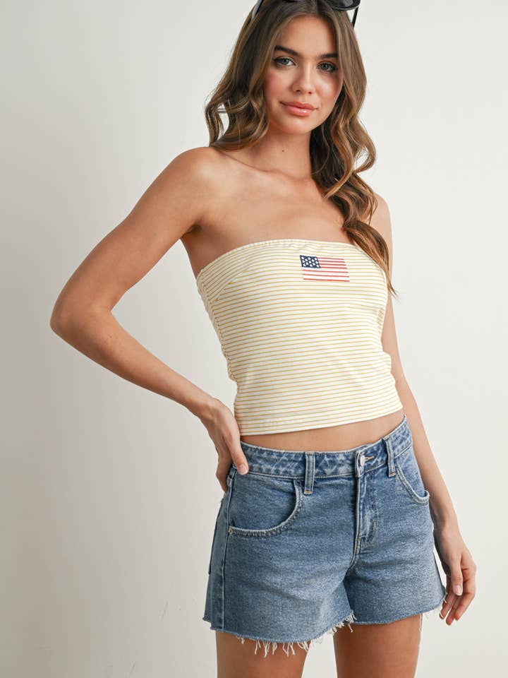 BUTTERMELON - Wholesale Tank Top - Women's - Stars and Stripes Tube Top - BMT7755