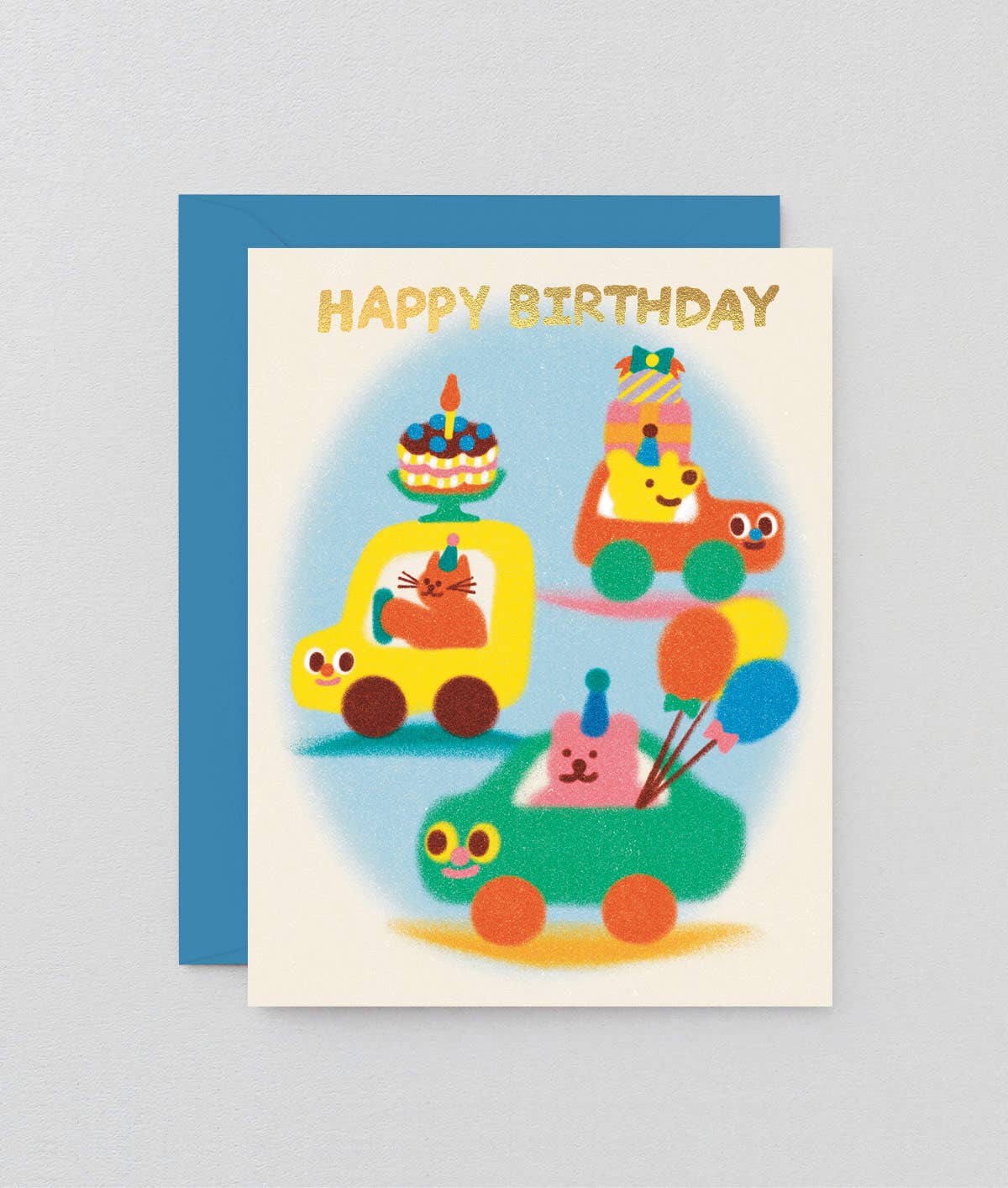 Wrap (US duties paid) – wholesale Birthday card – Happy Birthday Cars' Kids Birthday Greetings Card