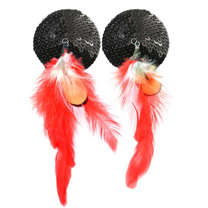 Copricapezzoli Paillettes Rotondi Neri per la vendita all'ingrosso da parte di Bijoux De Nip