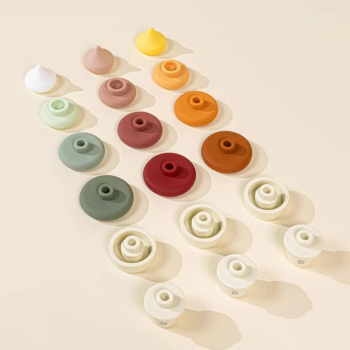 Coco Village - Wholesale Stacking Rings Game - Baby - 3 Sets of Silicone Stackable Ice Cream Cones (18 pcs)