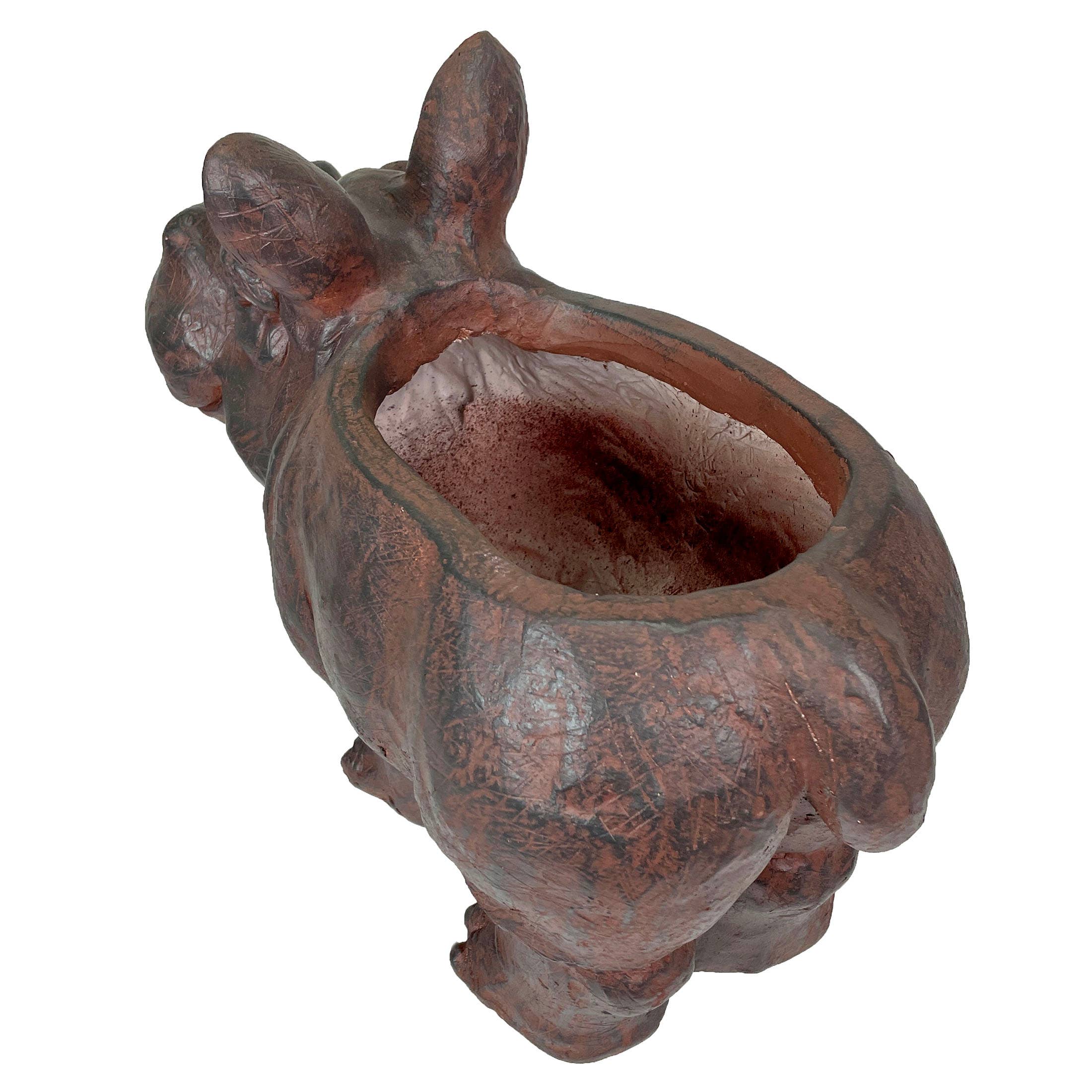 Zeckos - Wholesale Plant Pot - Charming Brown Hippopotamus Planter with Drain Hole8