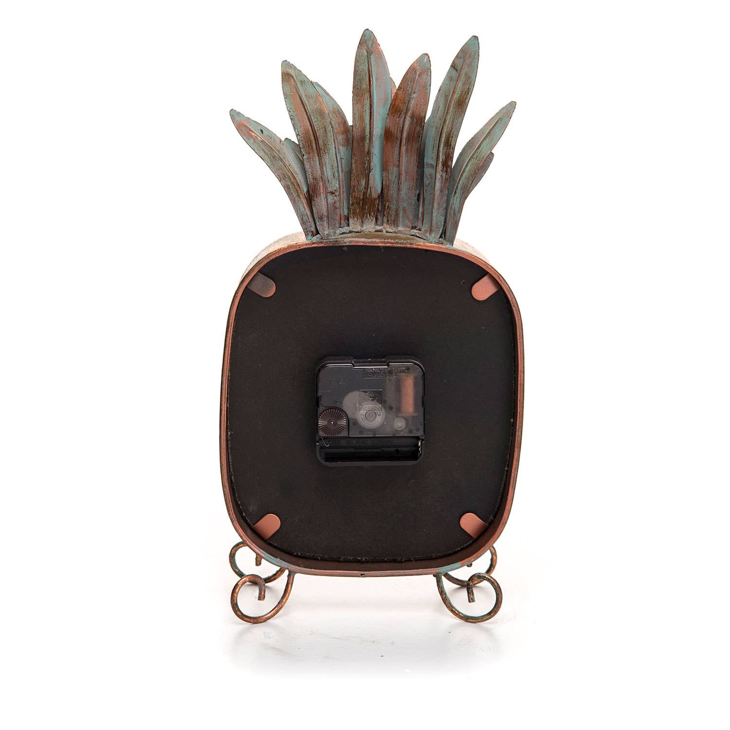 Foreside Home & Garden - Wholesale Desk Clock - Patina Rust Pineapple Battery Operated Table Clock2