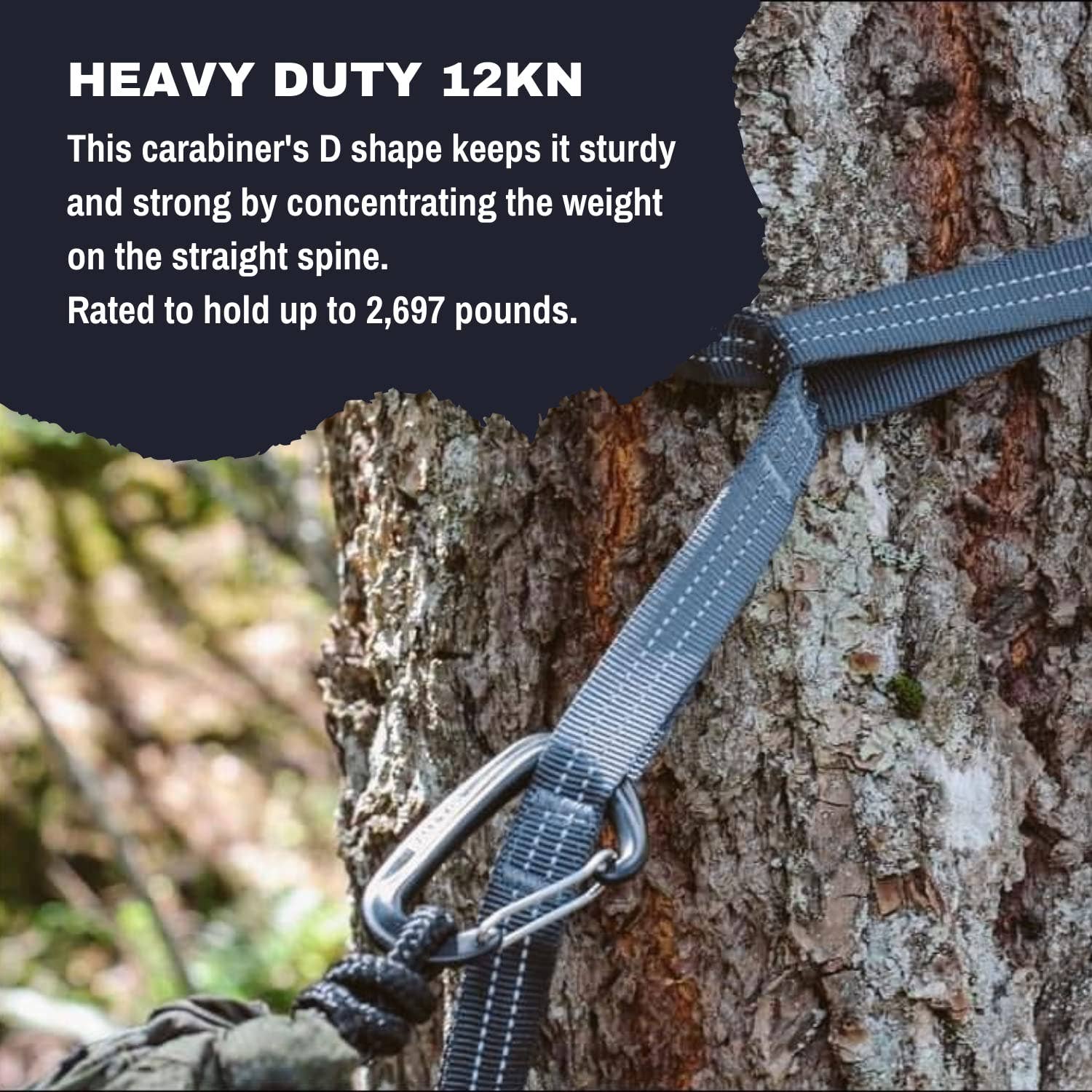 Rallt - Wholesale Hammock - RALLT Premium Camping Hammock & Carabiners Black/Khaki, Full1