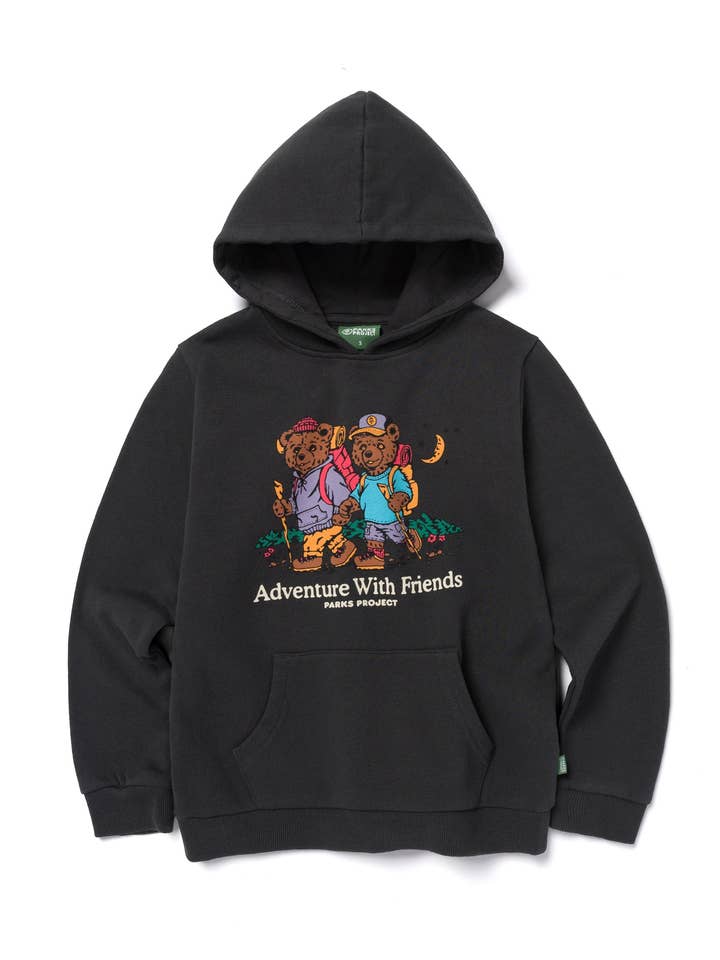 Adventure With Friends Hiking Bear Youth Hoodie for wholesale by Parks Project