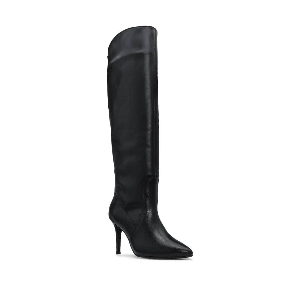 Black MIRANDA KNEE-HIGH BOOTS LEATHER para venda a revendedores na Faire2