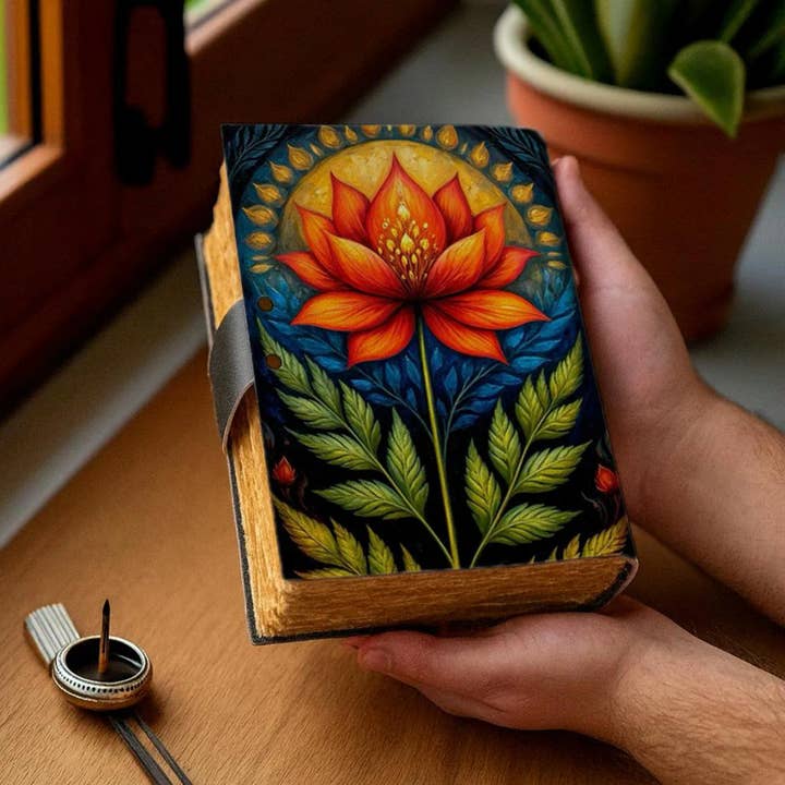 MNM HANDICRAFTS - Wholesale Journal/Diary - Handmade Leather Journal with Lotus Flower – Vintage Writing2