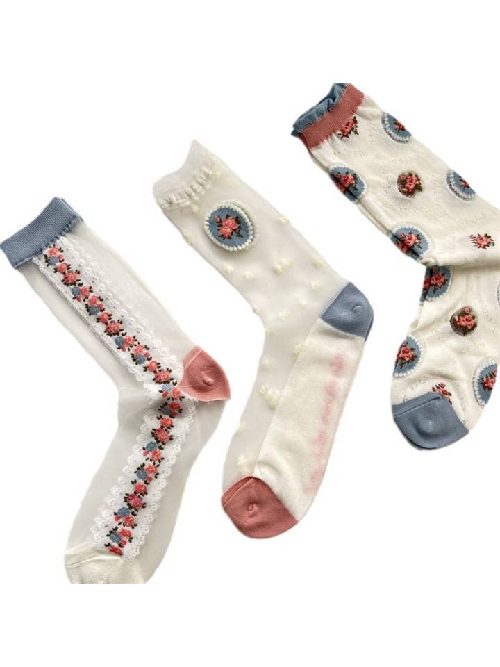 Rufia - Calcetines de Encaje Floral - Estilo Japonés para venta al por mayor de Funkyrel® Atzbranding Limited
