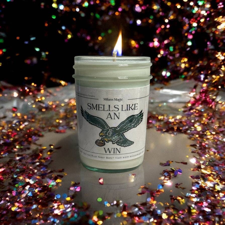 Milans Magic – wholesale Jar/filled candle – “Smells like an Eagles Win” Pineapple and Evergreen Candle2