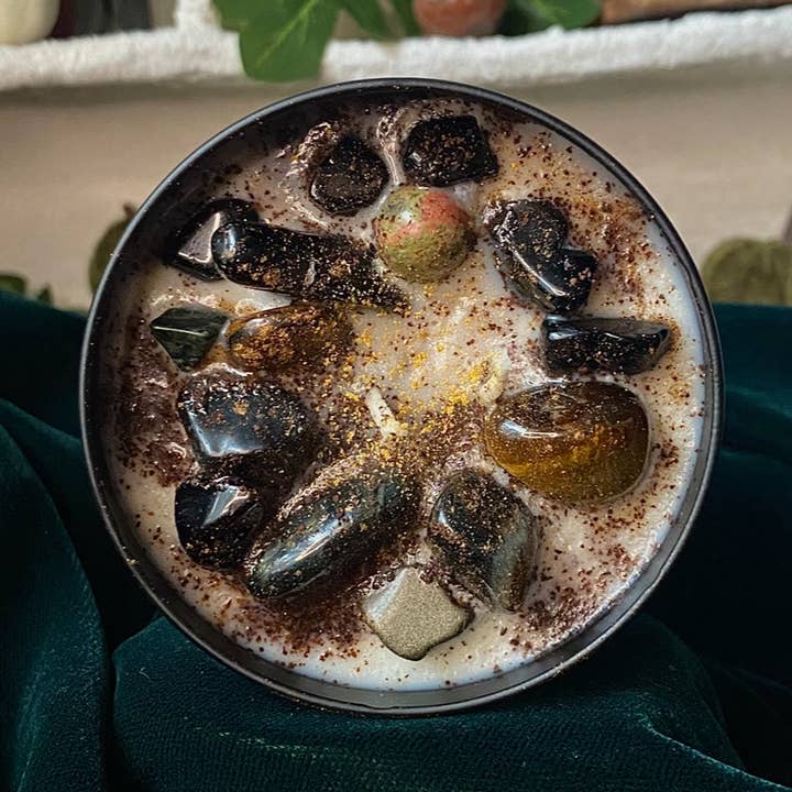 Wake The Dead Crystal Candle for wholesale by Planet Aries Candle Co