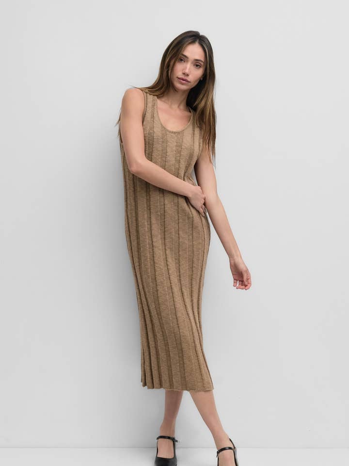 MOD REF - Venta al por mayor Vestido - Mujer - The Haley Dress | Vestido sin mangas acanalado de peso pesado4