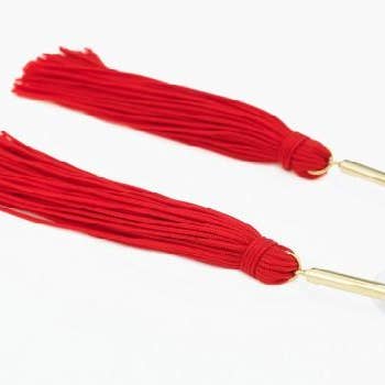 Tasseled Gold Plated Earrings for wholesale by Viviane Guenoun