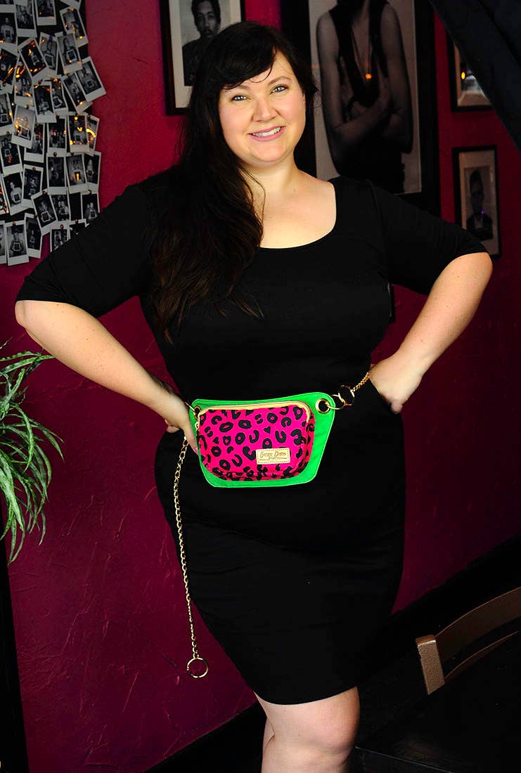 Betsy Dare - Wholesale Crossbody Bag - Women's - Hot Pink Electric Leopard Lisa Convertible Crossbody/Belt Bag4