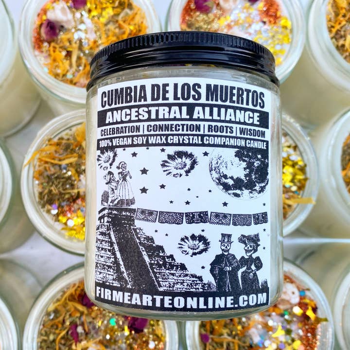 CC Candle | Cumbia De Los Muertos | Ancestral Alliance for wholesale by Firme Arte Internet Bodega